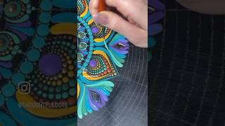 Teal, Purple, Orange & Yellow Mandala (lots of swooshes!)