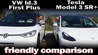 VW Id.3 - Tesla Model 3 SR+ drivers friendly compare their cars!