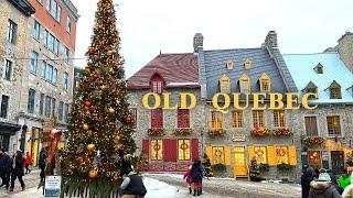 [4K] Old Quebec Christmas WalkFairytale Xmas in Petit Champlain& Place Royale1640 Bistro 2021