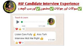 ASF Candidate Interview Experience | ASF Interview Experience | ASF Interview / Essay / Questions