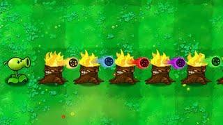 PVZ discover: What happens when peas pass through eight torchwood? - HARD MODE MOD PVZ1 Plus