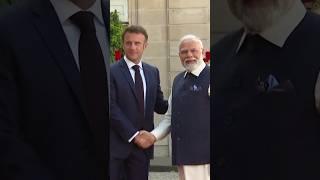 France's Macron Welcomes India's Modi at Elysee Palace