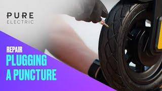 How to plug a puncture in your e-scooter tubeless tyres | Pure Electric