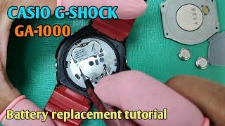 How to change battery Casio G-Shock GA-1000.TrendWatchLab. Watch repair channel