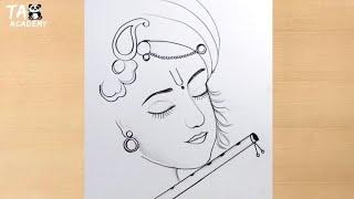 Lord Krishna face pencildrawing/god baal Krishna drawing@TaposhiartsAcademy