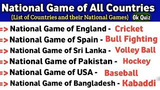 National Game | National Game of all Countries | National Sports of all Countries |