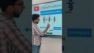 Which fraction is largest? #shorts #fractions #khantrickster