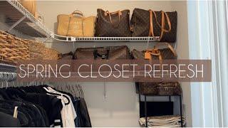 SPRING CLOSET REFRESH| DECLUTTER & CLEAN WITH ME| SMALL CLOSET ORGANIZATION| LUXURY MINIMALISM