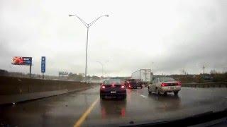 Driving Around Cleveland during rush hour and a major traffic jam in the Rain