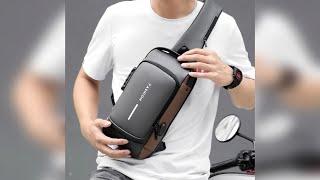 Men's shoulder bag with anti-theft lock and USB connector from Aliexpress.