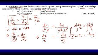 Numerical on flow identification: equation of streamline Part 2 || #gateaerospace by Aishwarya Dhara