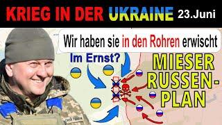 23.JUNI:  IN DER KANALISATION GEFANGEN - Ukrainer überfallen IN DEN ROHREN VERSTECKTE ANGRIFFSGRUPPE