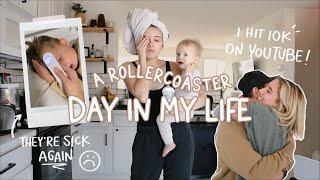 DAY IN MY LIFE AS A STAY AT HOME MOM *Realistic* I I hit 10K I My kids are sick again