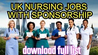 THESE UK COMPANIES ARE LOOKING FOR NURSES TO SPONSOR | FULL JOBS LIST