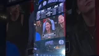 Olivia Rodrigo and Madison Hu at the Brooklyn Nets game