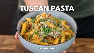 Simple & Filling Creamy Tuscan Beef Pasta