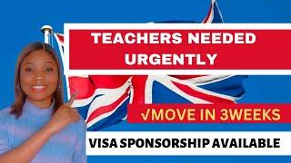 TEACHING JOBS IN THE UK  WITH VISA SPONSORSHIP | APPLY NOW | BECOME A TEACHER IN THE UK