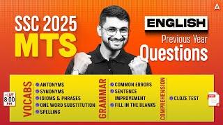 SSC MTS English Classes 2025 | SSC MTS English Most Important Questions | English By Shanu Sir