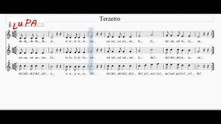 Terzetto  - Flauto dolce - Note -Spartito - Karaoke - Instrumental - Canto.