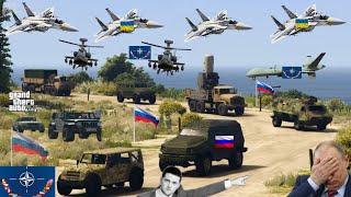 PUTIN UNDERSTIMATED NATO! Ukrainian Hawk Missile, Drones & Jets Attack on Russian Army Convoy -GTA 5