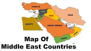 Map Of Middle East Countries : Oman Yemen Saudi Arabia Iran Iraq Kuwait Syria