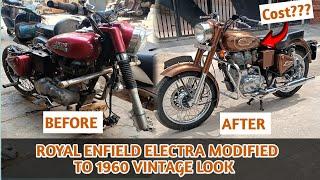 ROYAL ENFIELD 2016 MODEL ELECTRA MODIFIED TO 1960 VINTAGE LOOK FULL PROCESS VIDEO️#royalenfield