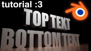 How to make the dramatic 3D text meme in blender