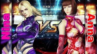 Tekken 5 Stage 7   Nina x Anna   Играем в PlayStation 2 с семьёй