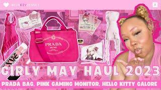 HUGE Girly Haul | Prada, Pink Gaming Monitor, Hello Kitty GALORE