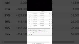 How to Automate Data Analysis In 1 LINE Of Python Code With Pandas Profiling #shorts