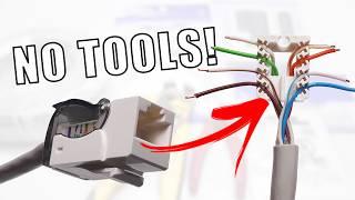 How to Wire Up Keystone Jacks WITHOUT special tools!! (Toolless RJ45 Wall Jack for CAT6 Ethernet)