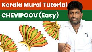 Kerala Mural Painting | CHEVIPOOV (Easy Design for Beginners)