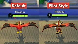 Talonflame Default VS Pilot Style Holowear comparison - Pokémon Unite