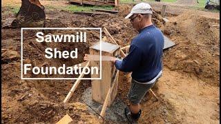 Sawmill shed foundation complete