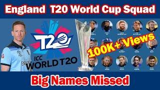 England T20 World Cup Squad 2021  ICC T20 World Cup 2021  England  Squad for ICCWT20 2021