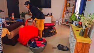 After returning home vlog,sab kuch फैला  hua है, rearrange home after returning