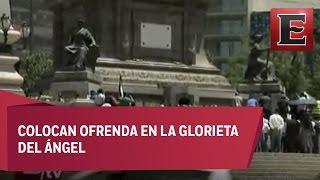 Realizan actos conmemorativos en el Ángel de la Independencia