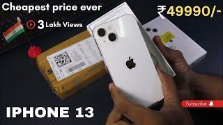 iPhone 13 White Unboxing at 49990/-  | Flipkart Big BIllion Days Offer Lowest Price Ever