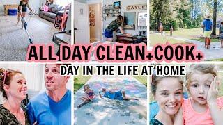 ALL DAY CLEAN + COOK + DAY IN THE LIFE AT HOME WITH TWO KIDS | MOM SCHEDULE | Amy Darley