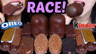 ASMR FAVORITE DESSERT RACE! GIANT CHOCOLATE MARSHMALLOW, KINDER MAXI KING, MINI ICE CREAM, MOUSSE 먹방