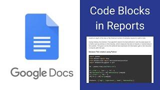 How to add Code blocks in Project Research Report - Google Docs tips