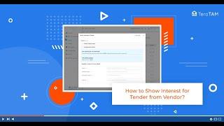 How to Show Interest for Tender from vendor?