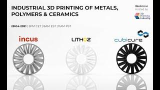 Webinar | Industrial 3D Printing of Metals, Ceramics and Polymers