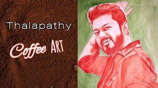 Thalapathy Vijay ️ Coffee Art | Drawing | Acrylic Painting #031