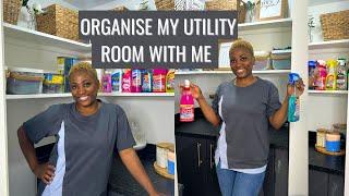 Reorganise my utility room with me • Laundry & cleaning products, baskets and jars | Adiat Oke