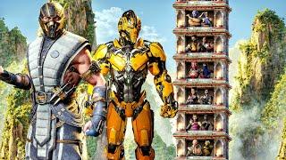 MKX Sub Zero with MK11 Cyrax Kameo Champion Klassic Tower | Mortal Kombat 1 - No Commentary