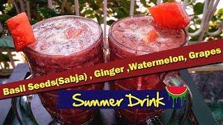 Summer Drink Basil Seeds Ginger Watermelon Grape Juice|Health Drink|Vamas Junction