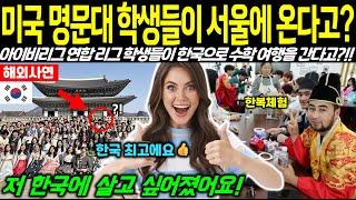 미국 명문대 학생들이 서울에 온다고?! 한국 수학여행 경험 후 급변한 미국 학생들의 태도! "저 한국에 살고 싶어요!"