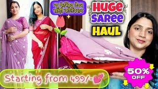 Huge Festive Wear Saree Haul वो भी बहुत ही सस्ते में  #saree