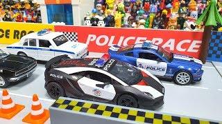 Police car toy racing | LEGO Stop Motion